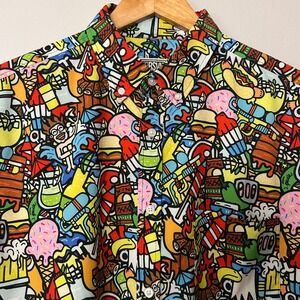 RSVLTS Darty in the USA Kunuflex Mens Large Short Sleeve Button Down Shirt